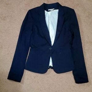 H&M Ladies Fitted Blazer-Navy Size 2